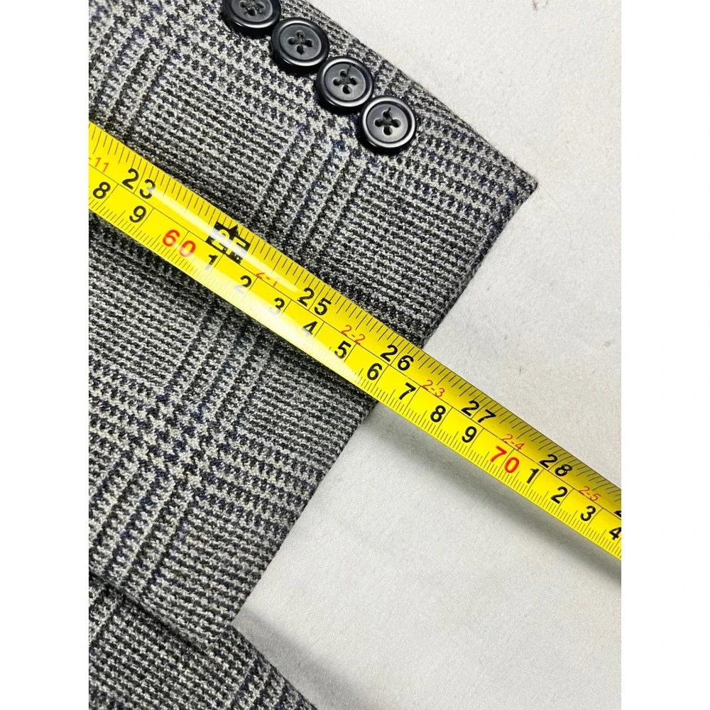 Pronto Uomo Mens 44 Long Glen Check 100% LambsWool Blazer Suit Jacket 2‎ Button